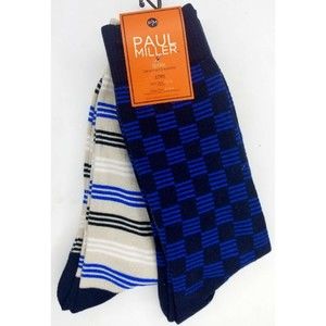 Paul Miller Men's Blue Stripe Socks - Size 10-13 - 2-Pack - NWT